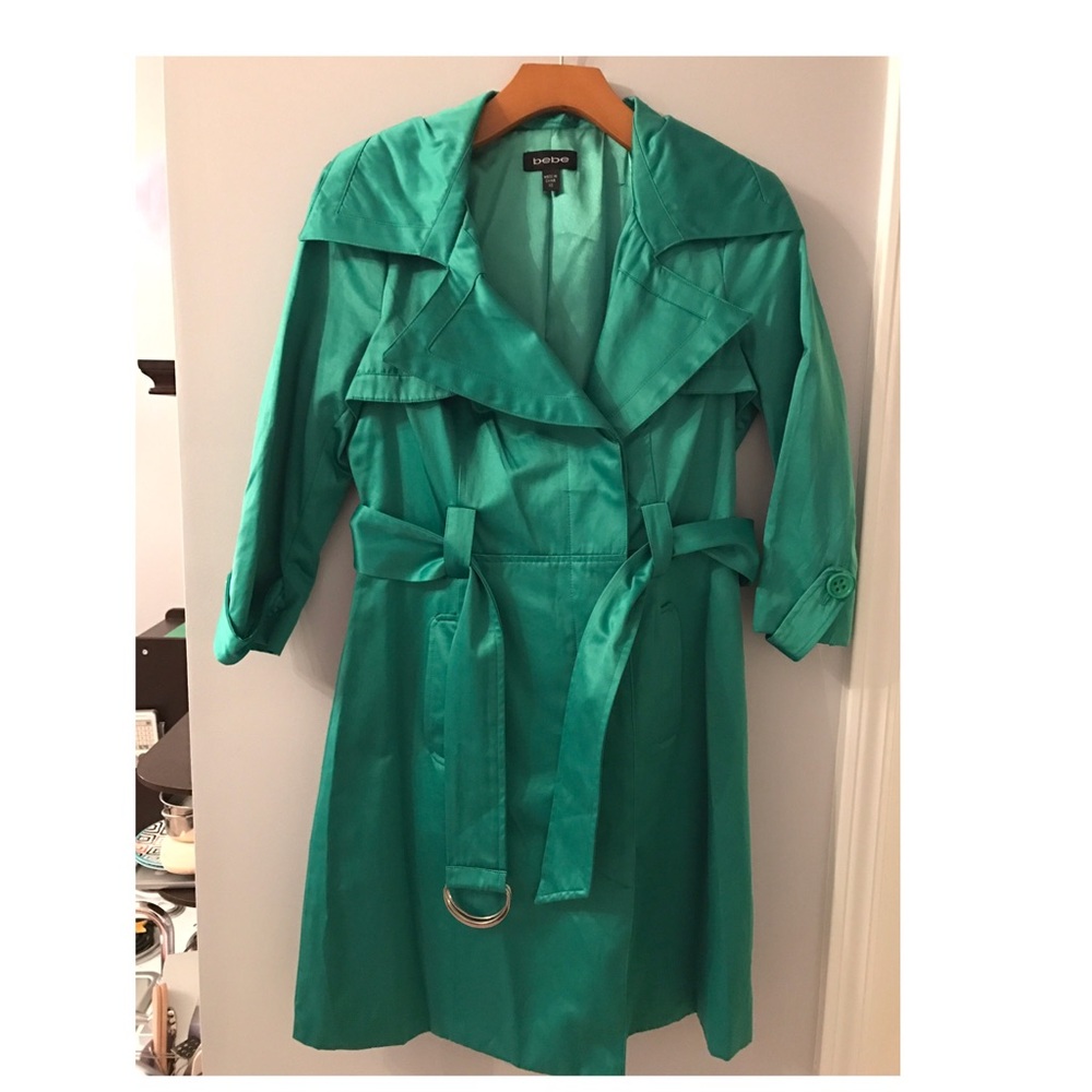 Bebe Green Trench Coat